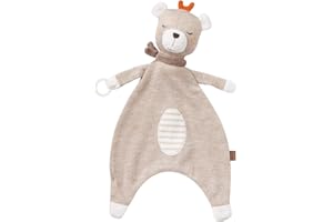 Fehn 052053 Teddy fehnNATUR, Pañuelo de Juguete y Peluche de algodón orgánico Certificado (KBA) de materias primas renovables con fijación para Chupete para bebés y niños pequeños