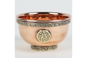 Indian Consigners Small Altar Witchcraft Serving, Offering or Smudging Bowl (Pentagram Bowl)