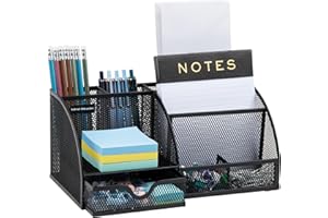 Mind Reader Schreibtisch-Organizer, Aktenaufbewahrung, Zubehöraufbewahrung, Arbeitsplatz, Büro, Metallnetz, 27,9 cm L x 14 cm B x 13,3 cm H, Schwarz