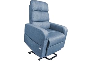 ‎PEPE MOBILITY PEPE Mobility Fernsehsessel mit Aufstehhilfe Elektrisch (Leinengewebe), Relaxsessel mit Liegefunktion, Seniorensessel für Wohnzimmer, TV Sessel mit Liegefunktion bis 130°, Blau