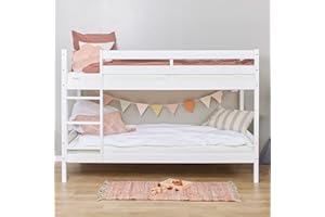 Hoppekids Bunk Bed for 2 Children 90 x 200 cm Cabin Bed for 2 Children White