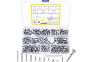 SIGULIKEJI M5 Screws Set, 279 Pcs Nuts and Bolts Set, Hex Socket Head Cap Bolts and Nuts, Hex Socket Button Head Cap Screw and Washers, Round Stainless Steel Machine Screws Assortment(M5)