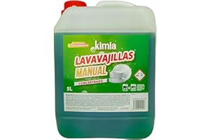 KIMIA - Lavavajillas Manual 5L | Lavavajillas para Hogar | Suave con las Manos | Limpieza Profunda | Elimina Grasa y Residuos | Alta Concentración | Desengrasante Potente