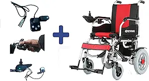 EVOX | ELECTRIC WHEELCHAIR WITH COMBO OFFER | WC 105 BATTERY OPERATED WITH ATTENDANT CONTROLLER | ALL WARRANTED | FOLDABLE | ELECTROMAGNETIC BREAK | REMOVABLE BATTERY |