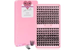 ‎PRO LASHBEAUTY 192 Stück Wimperncluster 2 Stile Gemischte Cluster Wimpern DIY Wimperncluster Extension DIY Einzelwimpern Superdünnes Band Weich und leicht zu tragen (Into You-01+Into You-02,C-Mix)