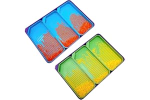 PCXWTLN Diamond Art Painting Trays, 8 Pcs Diamond Art Tray Plastic Reusable Bead Sorting Trays for Nail Art and Diamond Embroidery, Large and Small (Purple+Green+Blue)