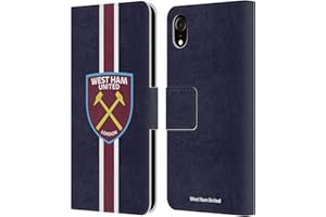 Head Case Designs Officially Licensed West Ham United FC Stripes Crest Leather Book Wallet Case Cover Compatible With Apple iPhone XR