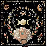 Paño De Terciopelo Para Tarot De 49x49 Cm – Mantel De Constelaciones Y Lunas, Ideal Para Lecturas De Tarot, Altar O Juegos De Mesa