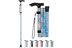 HATAF® Walking Stick, Folding Walking Sticks for Women, Adjustable Folding Walking Sticks for Men, Mobility Aids walking stick rubber ends, Folding walking sticks for ladies