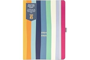 Busy B Mid Year Busy Life Diary August 2024 - August 2025. Stripe Academic Diary 2024-2025 Bag Size Week to view Academic Planner with Pen Holder, Elastic Closure and Storage Pockets. FSC® Certified