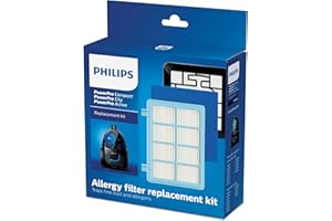 PHILIPS Versuni Powerpro Compact And Active Zestaw Filtrów do Odkurzaczy, Niebieski/Biały, 41.3 x 30.5 x 5 cm