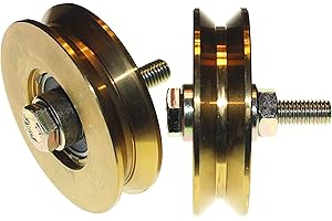 LASANA SMART MACHINES (V79–12) Lot de 2 roues pour portail coulissant, roues de poulie en acier avec rainure en V, fabriquées en Union Européenne (79 mm de diamètre, tige de 12 mm)