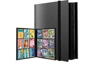 PUWOWYE Classeur Carte, 360 Carte Album, Carnet Carte Imperméable Compatible avec Pokemon Cartes, Noir