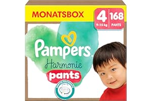 ‎PAMPERS Pampers Harmonie Pants Größe 4, 168 Windeln, 9kg-15kg, sanfter Hautschutz und 360° Komfort-Fit