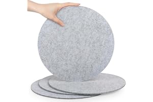SOSMAR 4 Stück Groß Filzuntersetzer Filzunterlage für Töpfe, Gläser, Teller und Pfannen- Rund Ø 30cm x 5mm Untersetzer Filz Tischschoner Tischuntersetzer Platzset (Hellgrau)