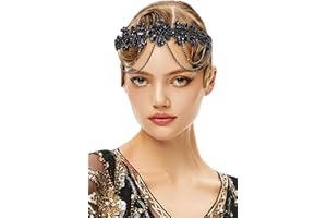 BABEYOND Serre-tête Gatsby Flapper années 1920 avec strass - Accessoire Charleston pour femme