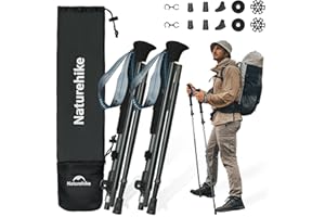 Naturehike Kije Trekkingowe 7075 Aluminium Ultralekkie Składane Kije Trekkingowe 115-135CM dla Kobiet i Mężczyzn Wędrówki Kemping Góry