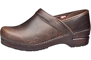 Sanita | Zoccoli Vintage Professionali Chiusi | Zoccoli Artigianali Originali in Pelle Flessibile | Donna | Plantare Anatomico in Schiuma Morbida|