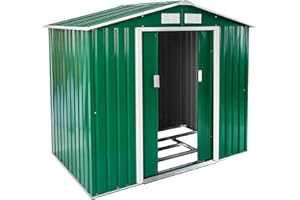 TecTake Abri de Jardin en métal cabane à Outils Rangement + Fondation - diverses Couleurs au Choix et modèles