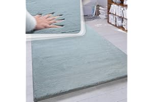 Paco Home Tappeto a Pelo Lungo Shaggy Morbido per Soggiorno e Camera da Letto Finto Pelliccia Moderna e Soffice Monocolore, Dimensione:60x90 cm, Colore:Turchese