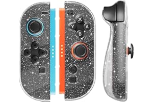 RHOTALL Custodia Protettiva Trasparente Con Glitter Per Nintendo Switch 2 Joyccon, Cover Morbida in TPU Trasparente Per Controller Switch 2, Antiscivolo - Sparkle