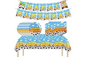 Genshii Toy Story Birthday Party Supplies, 32Pcs Toy Story Style Decorations for Birthday Party, Toy Story Party Supplies for Kids include Banner ,Table cloth ,Plates and Napkins (Toy Story)
