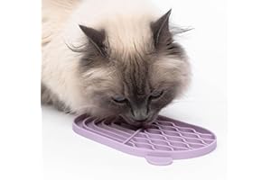 LucyBalu® ZENPAD Schleckmatte für Katzen | Katzen-Leckmatte | Slow Feeder | Schleckmatte aus lebensmittelechtem Silikon | Silikonmatte zum Schlecken | Rosé