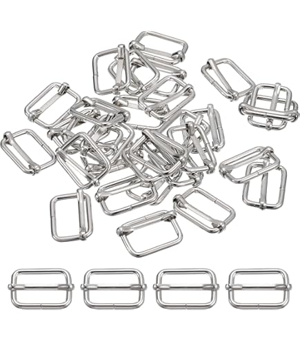 Lot De 100 Anneaux En D Métal - 20mm - Argenté - Pour Sangles, Sacs, Colliers, Bricolage