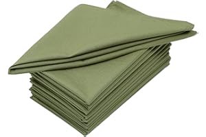 Cloth Napkins Set of 12 (18x18 Inches or 46x46 CM) 100% Cotton Everyday Use Premium Quality Cloth Napkins Festive Holiday Table Décor for Christmas Parties & Dining/Table -Sage Green-The Home Talk