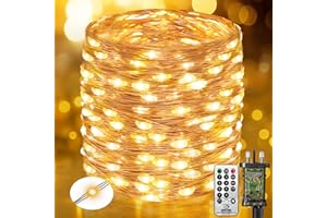 btfarm 30M 300LED Fairy Lights Plug in with Remote, Timer Copper Wire Lights Mains Powered, 8 Modes Christmas String Lights for Indoor/Outdoor, Tree, Bedroom, Wedding, Garden Decorations (Warm White)