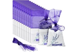 FORYNXHWIN 20 Stück Lavendelbeutel Leere Säckchen, Lavendel Duftsäckchen Säckchen Kordelzugbeutel zum Befüllenfür Lavendel, Gewürze und Kräuter (7.5 x 16 cm)