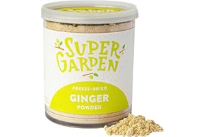 SUPERGARDEN Super Garden Poudre de gingembre lyophilisé - 100% pur et naturel, convient aux végétaliens, sans sucre ajouté, additifs artificiels, conservateurs, gluten et OGM.