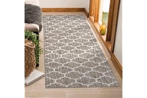 ‎PAYÉ payé Outdoor Teppich Wetterfest - 100x200cm - Beige Weiß - Netz Raute - Teppiche für Terrasse Balkon Garten Indoor