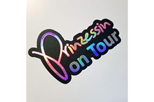 folien-zentrum - Prinzessin on Tour Oilslick schwarz 12 x 7,5 cm - hochwertiger Aufkleber Auto Tuning - OEM & JDM Auto Sticker - Lustige Aufkleber für Auto - Autoaufkleber - Made in Germany
