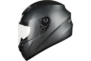 Favoto Casco moto integrale per Adulti Approvato ECE Caschi Traspiranti Protezione di Sicurezza M (57-58cm) Fibra di Carbonio