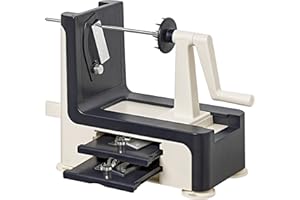 LURCH Super-Spiralschneider für Zoodles, Spaghetti & Spiralen aus Obst & Gemüse, manueller und stromloser Gemüseschneider mit 3 Klingen