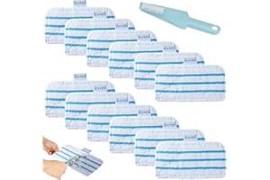 HTBAKOI 12 Pièces Lingette Patin Balai Vapeur pour Black et Decker Steam Mop, Serpillere Microfibre Balais Vapeur Compatible pour Black and Decker FSM1616 FSM1630 FSMH13e10 FSMH13e5 FSM1615 FSMP20 FSM1620