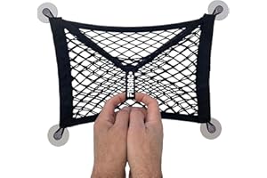 EASYSAC FixSac 3 - Filet de Rangement A Fixer avec VENTOUSES, pour Les Véhicules Utilitaires, Camping-Cars, Mobil Homes, Caravanes, Bateaux … ilet de Rangement (35 x 30 cm)