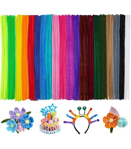 TOAOB 400 Pezzi Scovolini Steli Ciniglia Verdi 6mm x 30cm Fibra Pipe Cleaner per Lavoretti Fai da Te Decorativi Artigianato Halloween Natale Decorazion