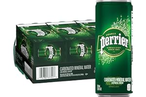 PERRIER Sparkling Mineral Water, 8.45 fl oz. Slim Cans (Pack of 30)
