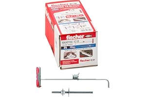 fischer Tacos para yeso Duotec con barra M6, Gris, 12 mm con vite