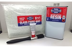 BAILEYS FIBREGLASS SUPPLIES Baileys Premium Quality Fibreglass Repair Kit Resin – GRP - 8sq.ft. UK Manufactured Chopped Strand Matting (CSM)