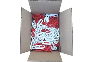SNS SAFETY LTD Chaîne de Signalisation en Plastique 6mm (Rouge Blanche, 12,5 mètres)
