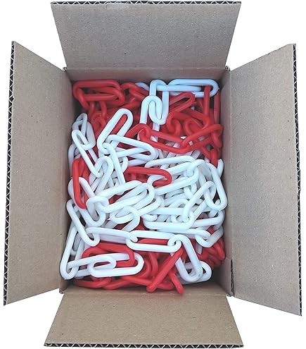 Catena Di Sicurezza In Plastica 25m - Rosso/Bianco Per Cantieri E Delimitazione - Foto 12