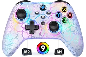 HASACOOL Controller Pro per Switch Con 2 Pulsanti Posteriori Macro, Luci Programmabili/Incrinate, 1000 mAh, Compatibile Con Switch/Lite/OLED, Android/IOS/PC