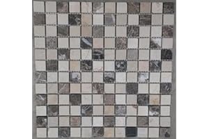 ESTILE MOSAICO Naturstein Matte Fliesen 30x30 cm 8 mm Crema Marfil Mosaik Braun Beige Mix Marmor M528