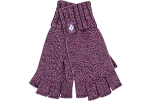 HEAT HOLDERS Ladies Solid Knitted Fingerless Gloves Ideal for Smartphone | Keeps Hands Warm in Winter