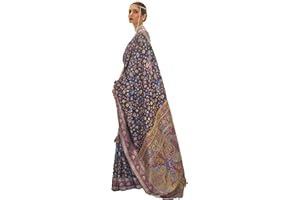 ETHNICMODE Indian Fancy SAREE for WOMEN Kashmiri Banarasi Soft Silk Multicolored Saree (Sari) For Women With Blue Blouse Piece
