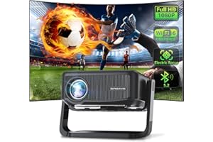 ‎ONOAYO Mini Beamer 4k Unterstützt【360° drehbar/3S Motorischer Fokus】 25000LM 1080P HD, Videoprojektor WiFi6 Bluetooth 5.2 Projektor 70% Zoom: Trapezkorrektur ONOAYO Beamer Outdoor Heimkino HDMI/TV Stick