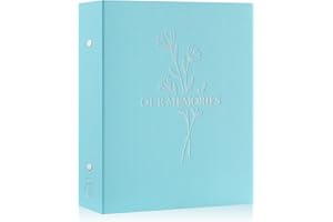 Lanpn Photo Album 6x4 Slip in, OUR MEMORIES Linen 400 Pockets Photo Albums Holds Portrait Only 10x15cm Picture Teal